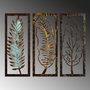 Wallity Leaf 35 - Conjunto de 3 piezas decorativas de metal multicolor